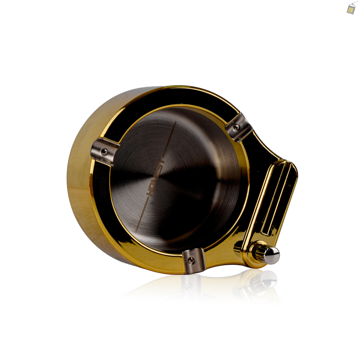 Basin Ashtray with Inner Lighter - Gold