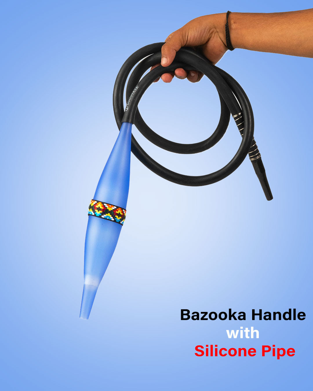 COCOYAYA Bazooka Handle with Silicone Hookah Pipe - Blue