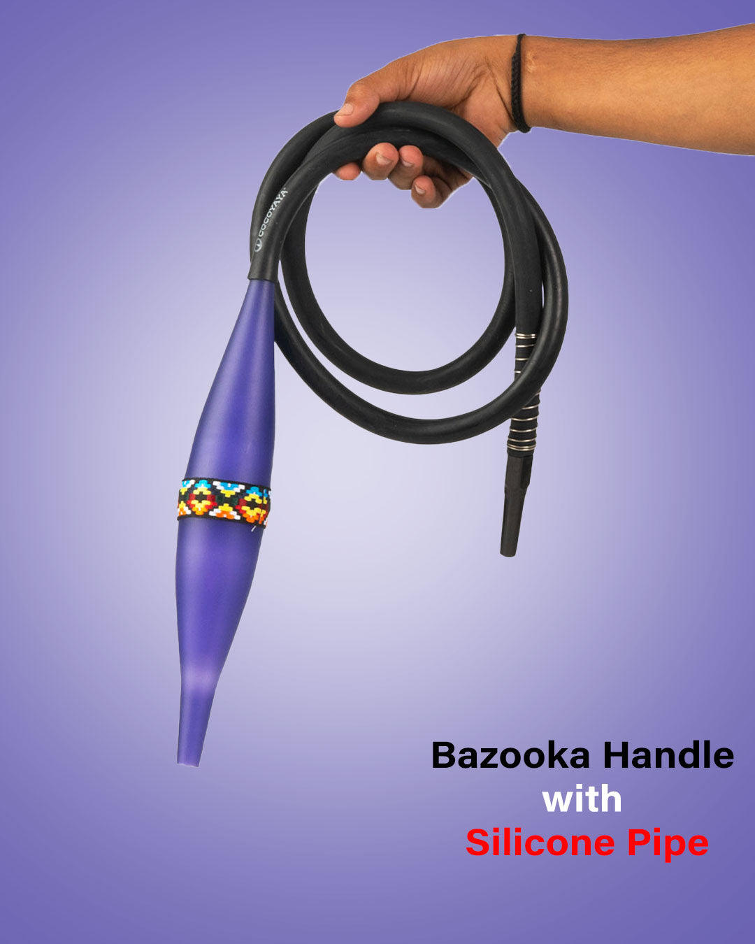 COCOYAYA Bazooka Handle with Silicone Hookah Pipe - Dark Blue