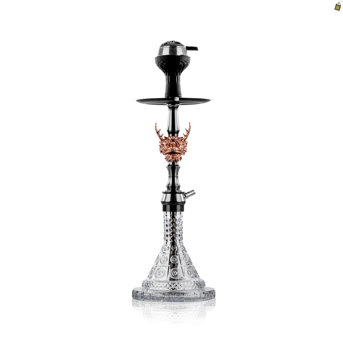 Beast Lord Hookah - Gun Metal Stem (Rose Gold Face)