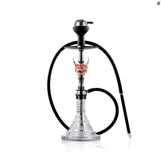 Beast Lord Hookah - Gun Metal Stem (Rose Gold Face)
