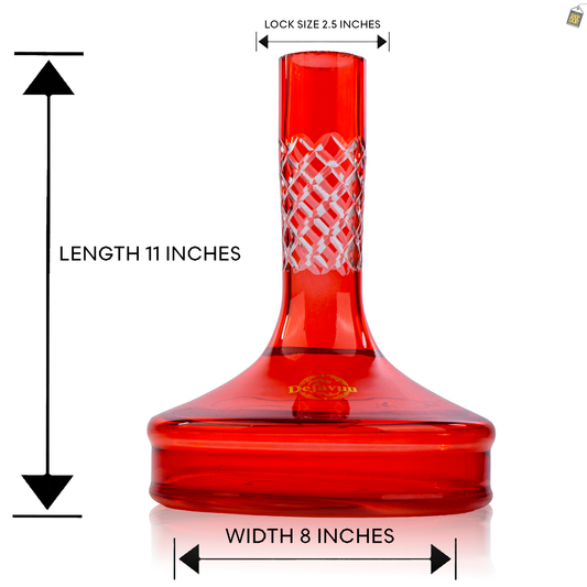 Bick Hookah Glass Replacement Base - Red (Lock)