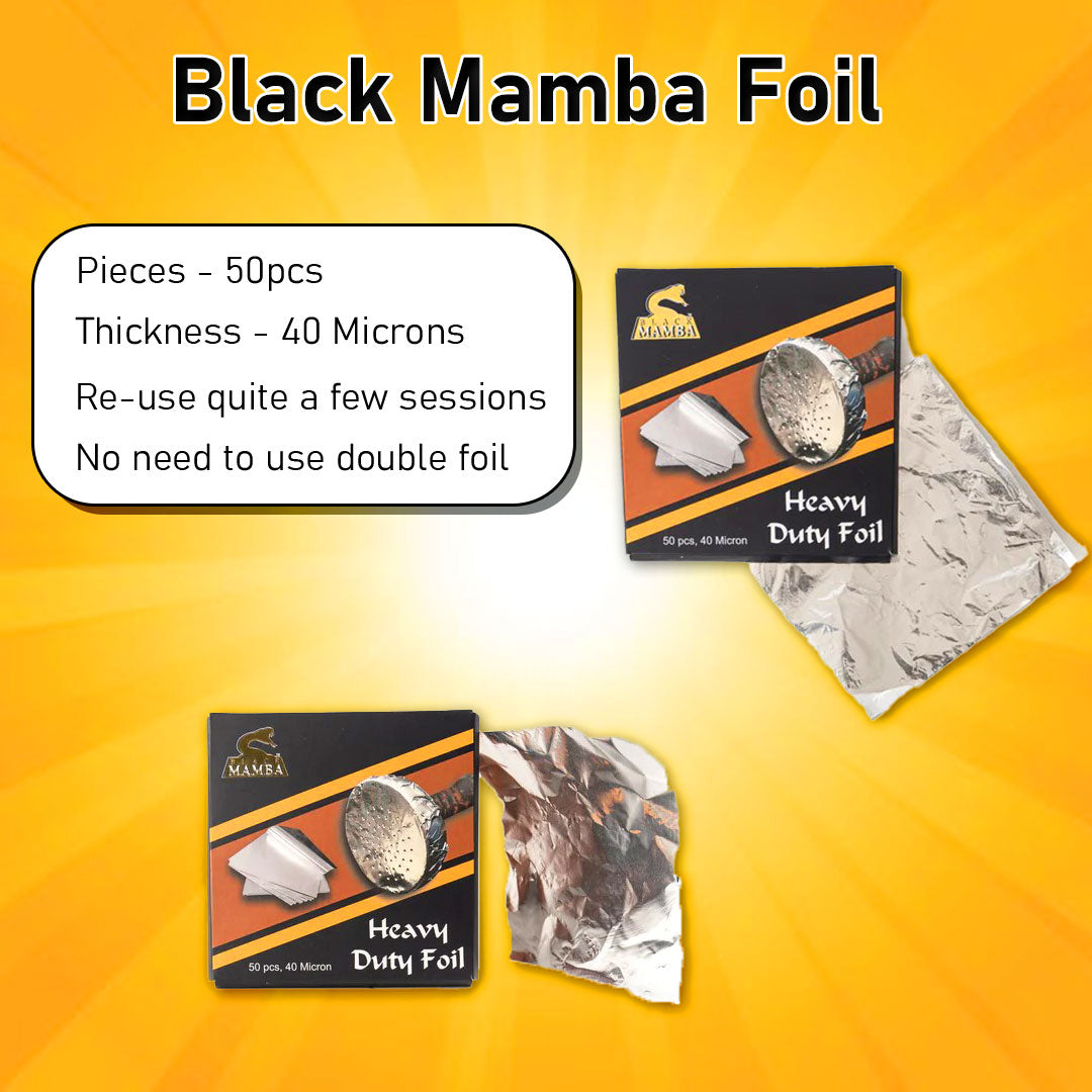 Black Mamba Pre Cut Aluminum Foil for Hookah 50pcs - 40 Microns