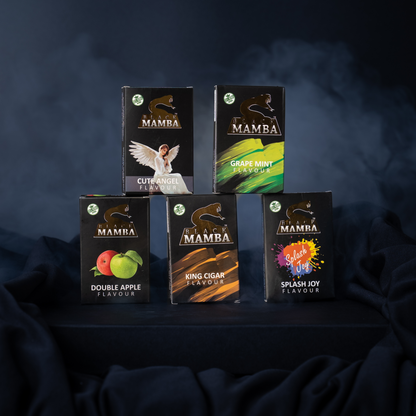 ब्लैक मांबा हर्बल हुक्का फ्लेवर (5 का पैक) 2 मैजिक कोल रोल के साथ