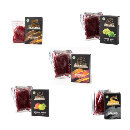 ब्लैक मांबा हर्बल हुक्का फ्लेवर (5 का पैक) 2 मैजिक कोल रोल के साथ