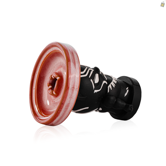 Black Panther Ceramic Hookah Bowl - Light Red