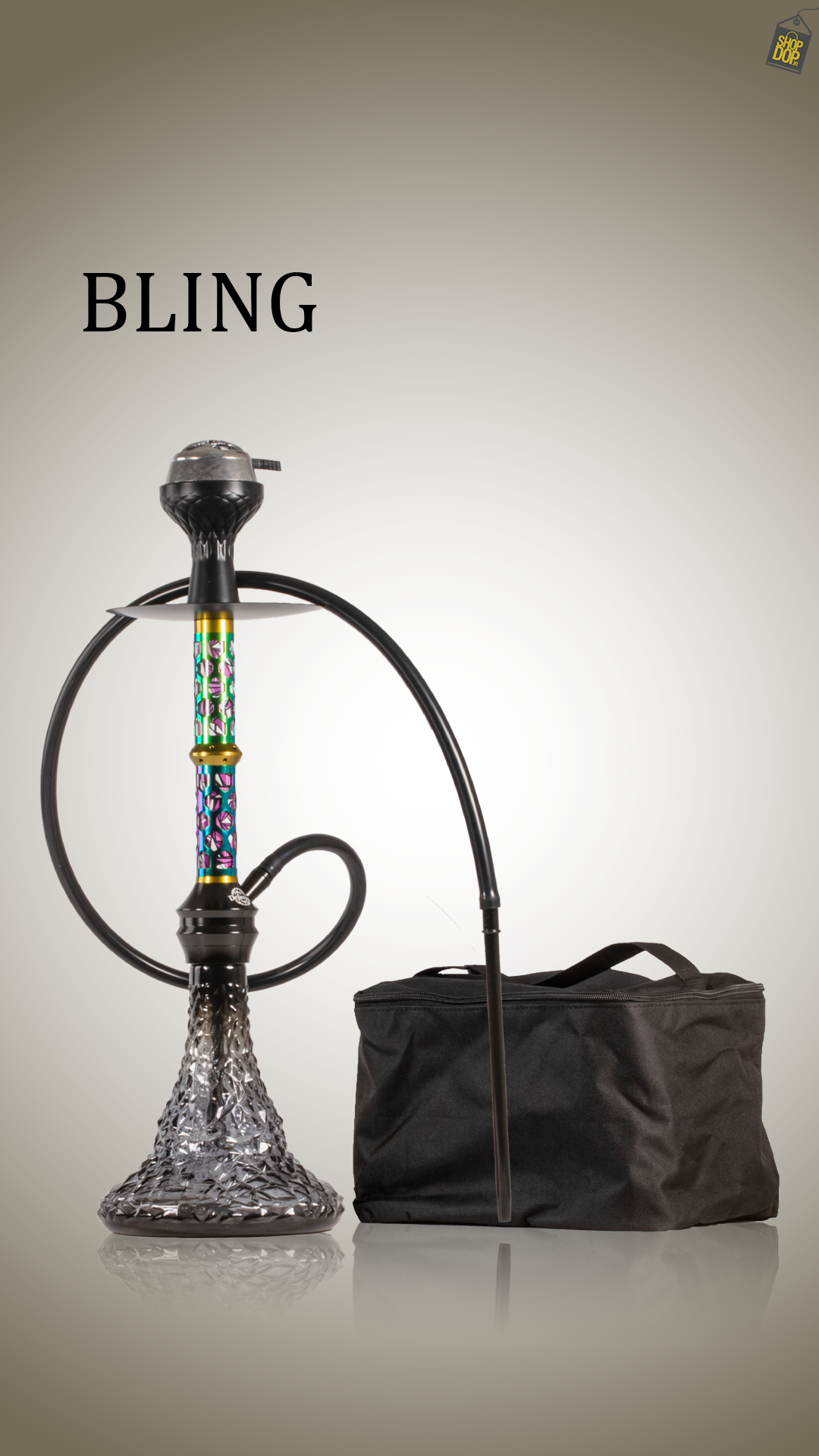Bling Hookah with Bag - Silver