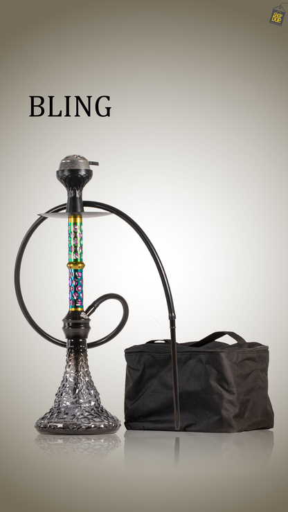 Bling Hookah with Bag - Silver