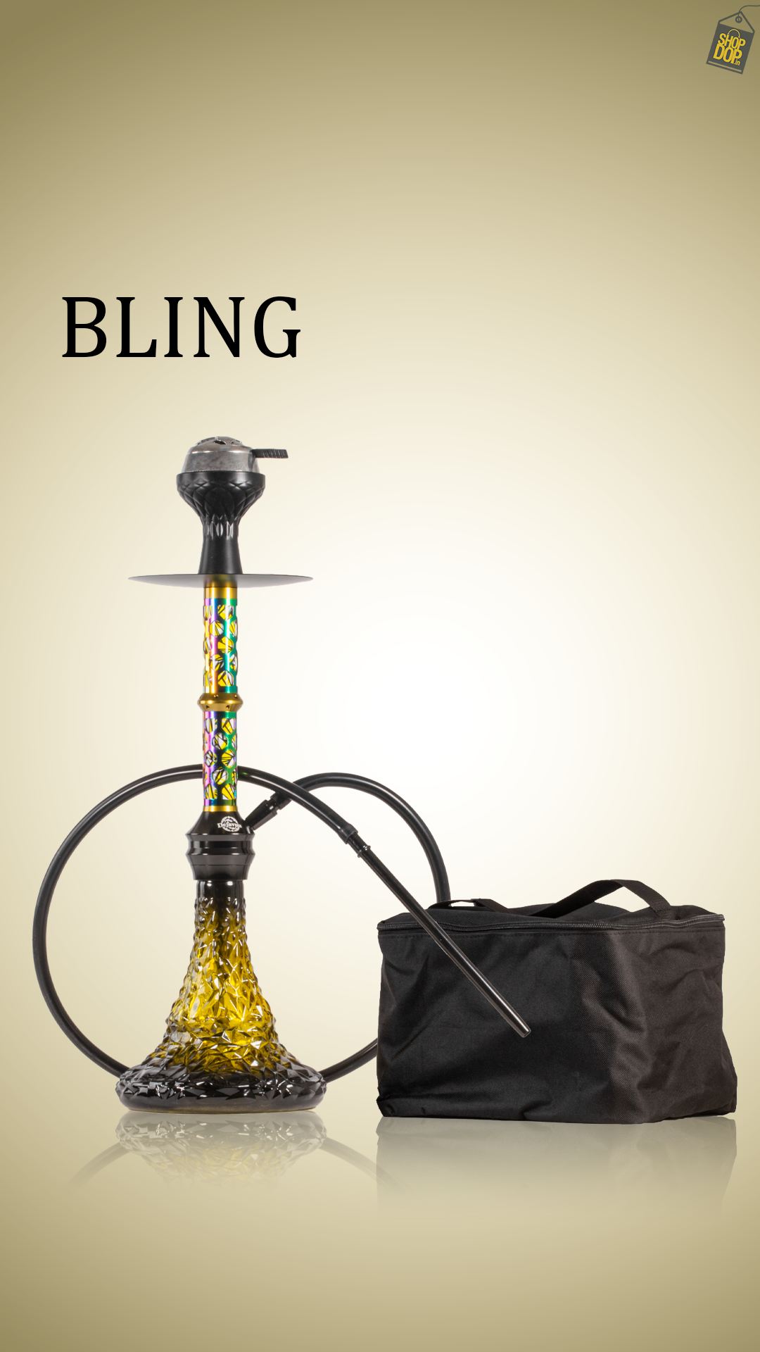 Bling Hookah with Bag - Yellow