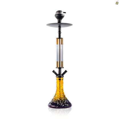 Bollard Dual Hose Hookah - Gold