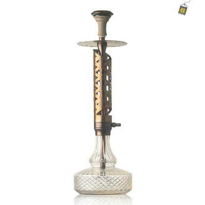 COCOYAYA Crucio Hookah (Ferro Series) - Bronze Stem / Transparent Base