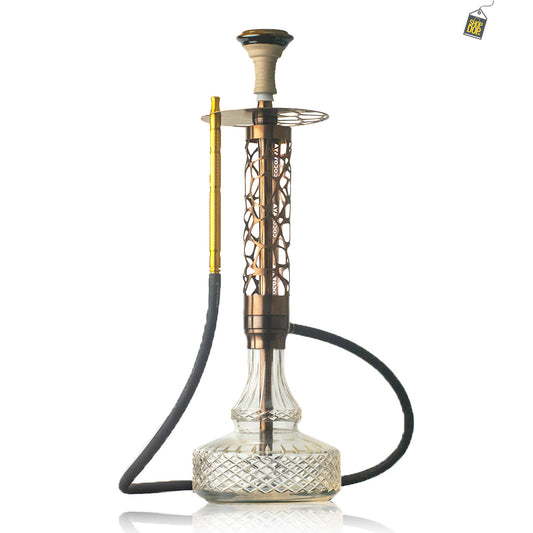 COCOYAYA Almavi Hookah (Ferro Series) - Bronze Stem / Transparent Base