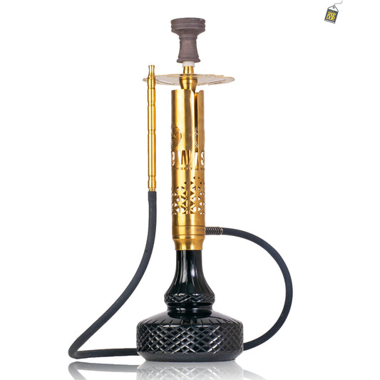 COCOYAYA Vivanta Hookah (Ferro Series) - Gold Stem / Black Base