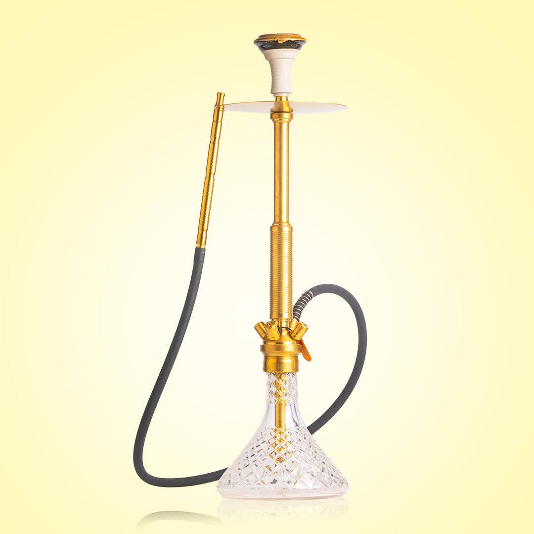 COCOYAYA CRF King Series Hookah - Gold Stem (Transparent Base)