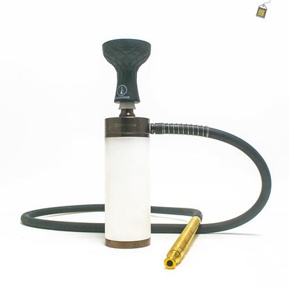 COCOYAYA Car-O-Bar Hookah with Bag - Bronze Stem (White Base)