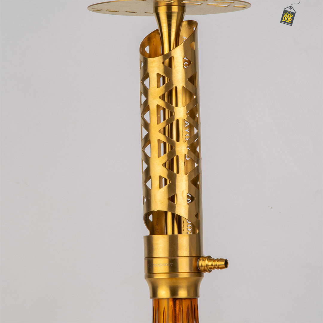 COCOYAYA Crucio Hookah (Ferro Series) - Gold Stem / Amber Base