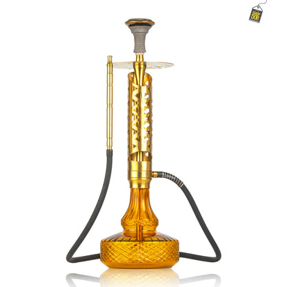 COCOYAYA Crucio Hookah (Ferro Series) - Gold Stem / Amber Base