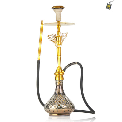 COCOYAYA Falcon Hookah (Angel Series) - Gold Stem / Cut Glass Base