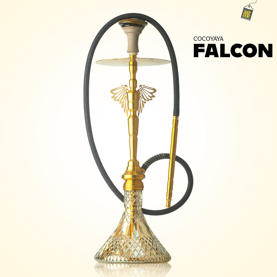 COCOYAYA Falcon Hookah (Angel Series) - Gold Stem / Gold Base