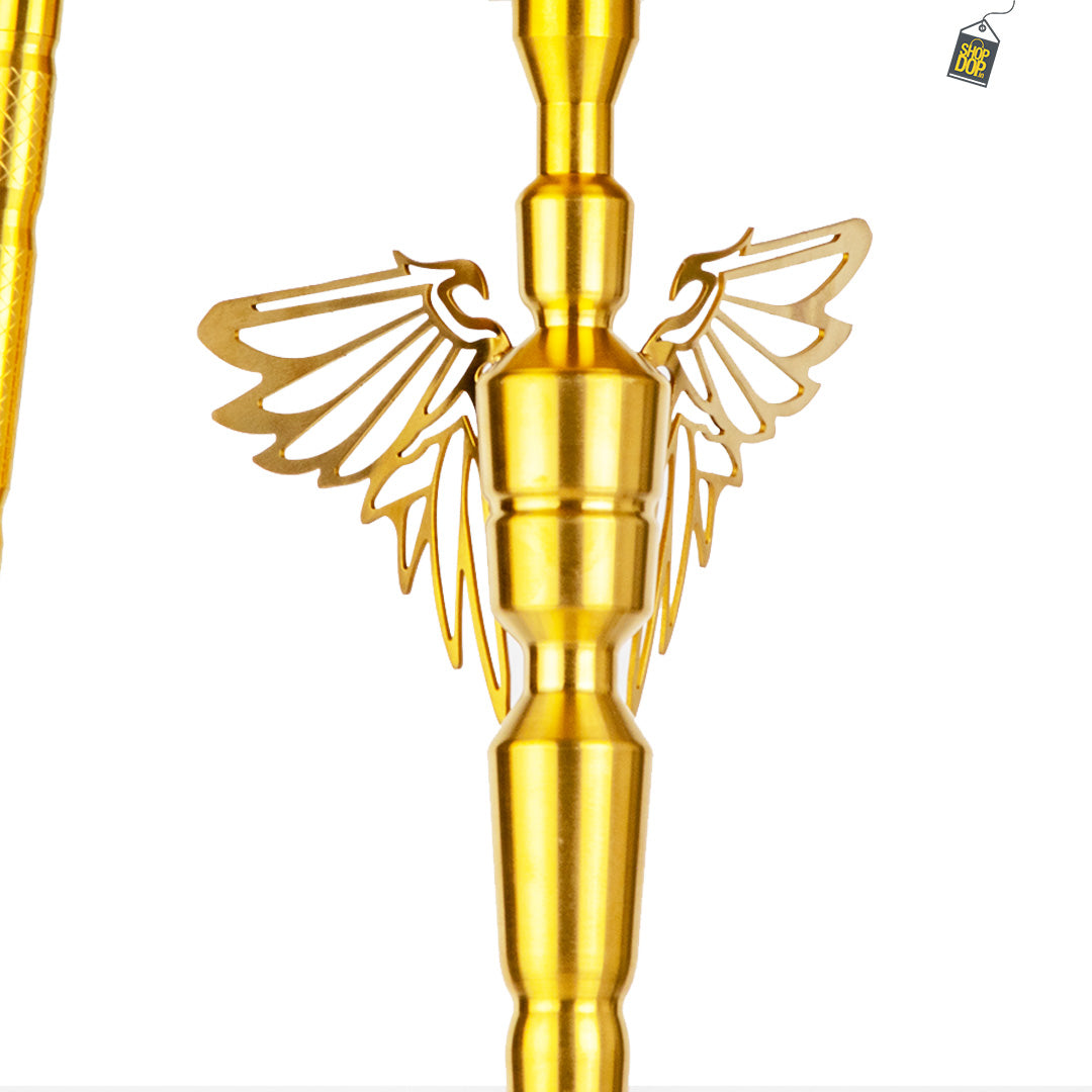 COCOYAYA Falcon Hookah (Angel Series) - Gold Stem / Cut Glass Base