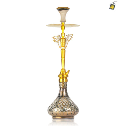 COCOYAYA Falcon Hookah (Angel Series) - Gold Stem / Cut Glass Base