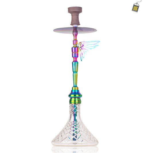 COCOYAYA Falcon Hookah (Angel Series) - Rainbow Stem / Gold Base