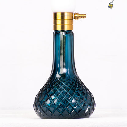 COCOYAYA Ghazi Hookah - Black Gold Stem / Blue Base