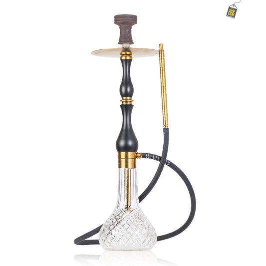 COCOYAYA Ghazi Hookah - Golden Stem / Transparent Base