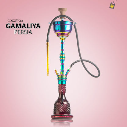 COCOYAYA Gamaliya Persia Hookah - Rainbow Stem / Purple Base