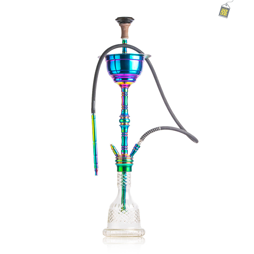 COCOYAYA Gamaliya Persia Hookah - Rainbow Stem / Transparent Base