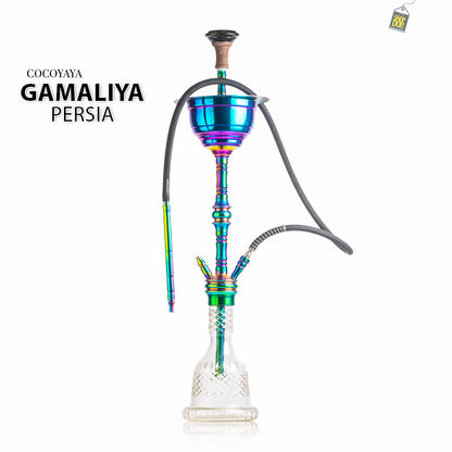 COCOYAYA Gamaliya Persia Hookah - Rainbow Stem / Transparent Base