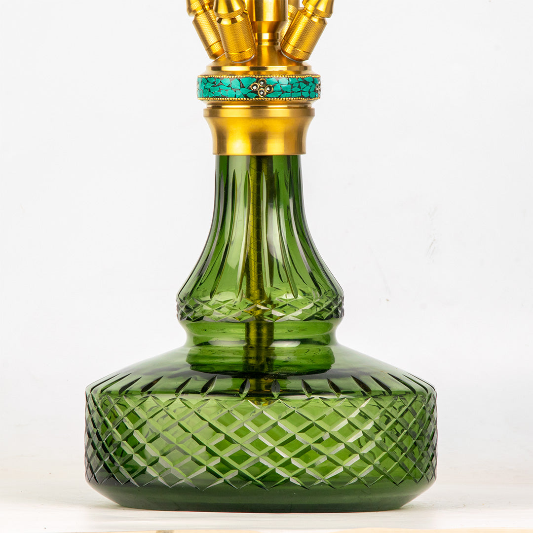 COCOYAYA Great King Hookah - Gold Stem (Green Base)