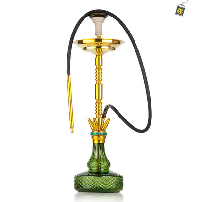 COCOYAYA Great King Hookah - Gold Stem (Green Base)