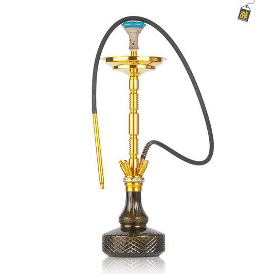 COCOYAYA Great King Hookah - Gold Stem (Black Base)