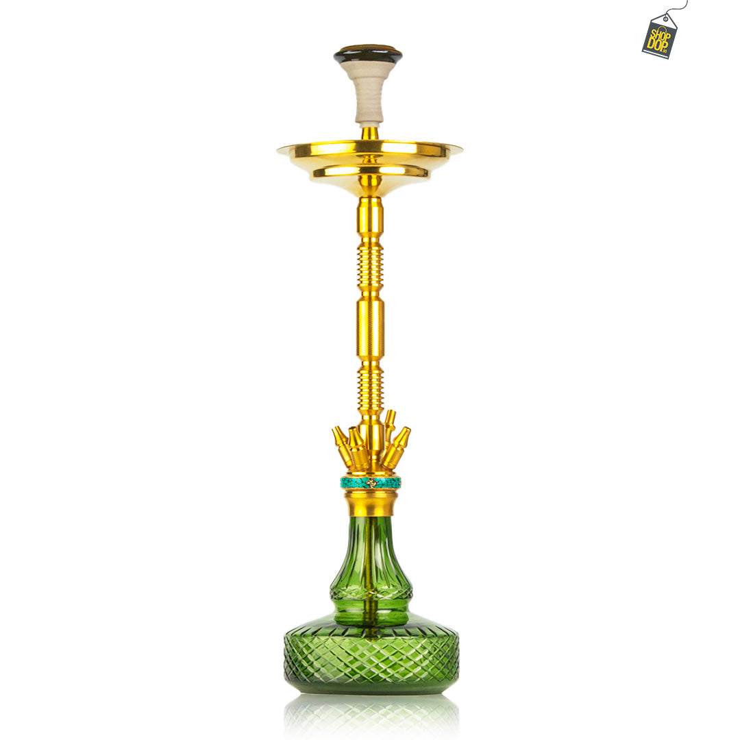 COCOYAYA Great King Hookah - Gold Stem (Green Base)