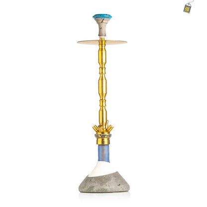 COCOYAYA King Series Hookah - Gold Stem (Ceramic Base & Printed Plate)