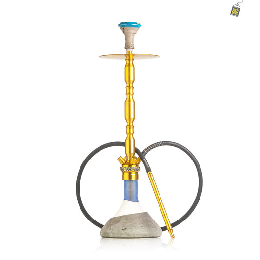 COCOYAYA King Series Hookah - Gold Stem (Ceramic Base & Printed Plate)