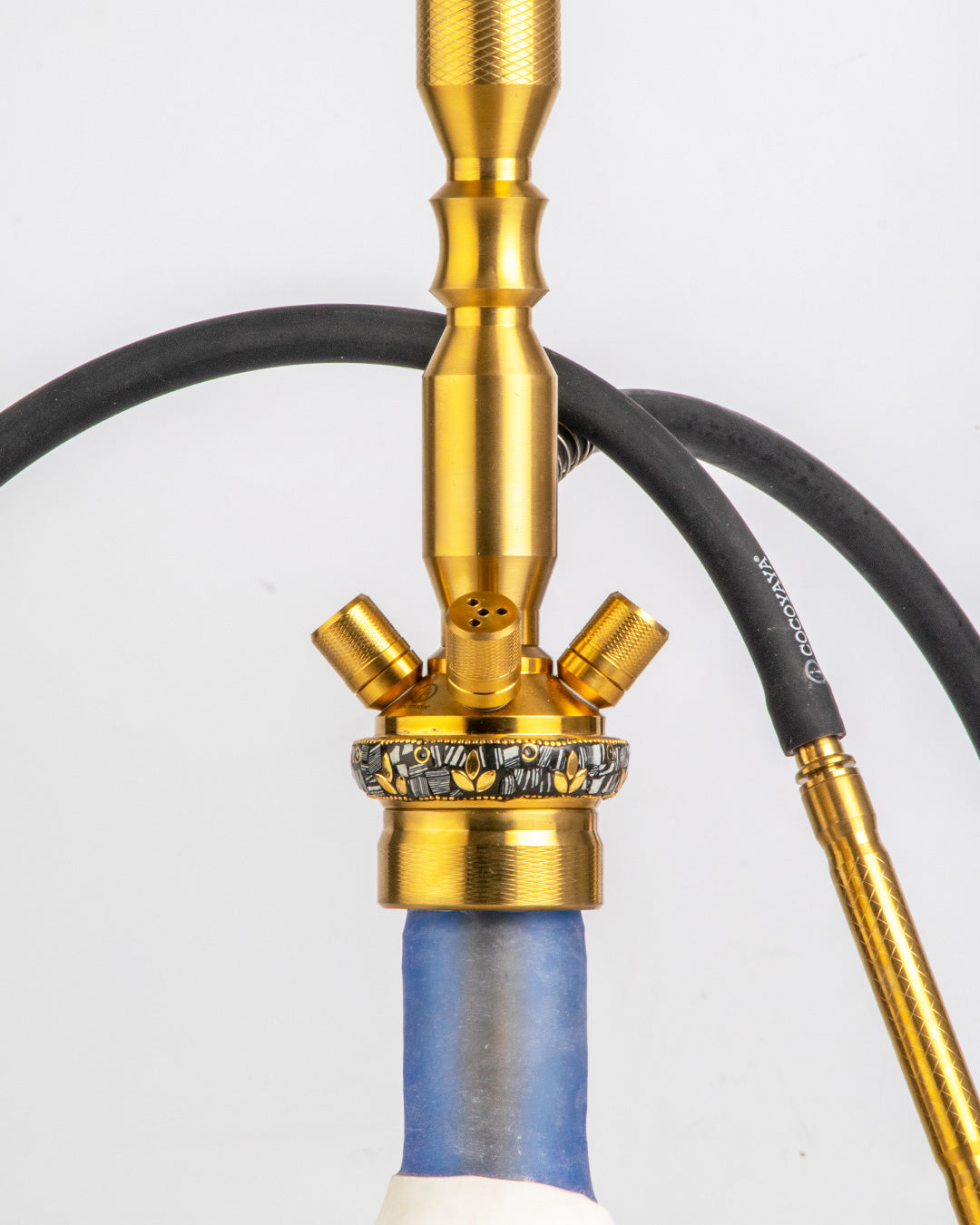 COCOYAYA King Series Hookah - Gold Stem (Ceramic Base & Printed Plate)