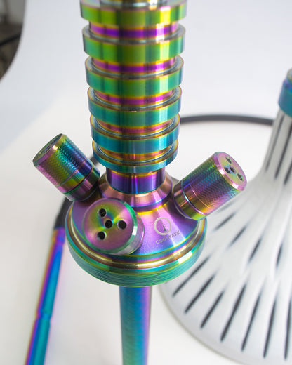 COCOYAYA King Series Hookah - Rainbow Stem (White Base)