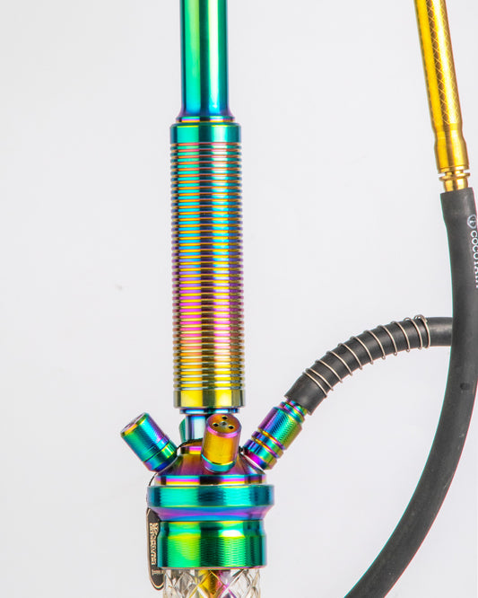 COCOYAYA King Series Hookah - Rainbow Stem (Transparent Base)