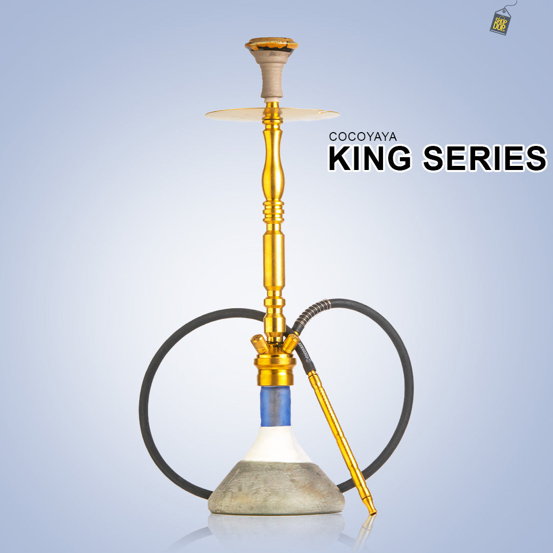 COCOYAYA King Series Hookah - Gold Stem (Ceramic Base)