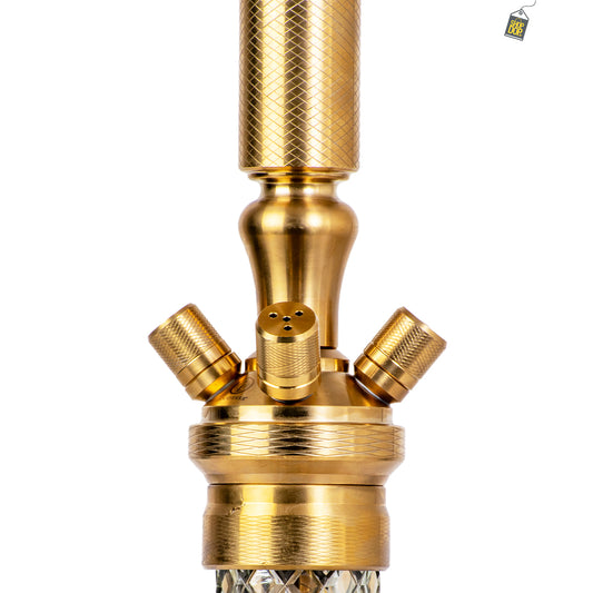 COCOYAYA King Series Carlos Hookah - Golden Stem / Transparent Base