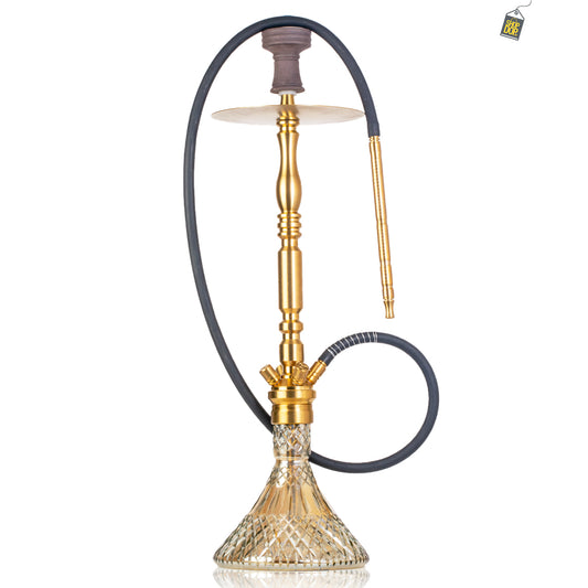 COCOYAYA King Series Carlos Hookah - Golden Stem / Transparent Base