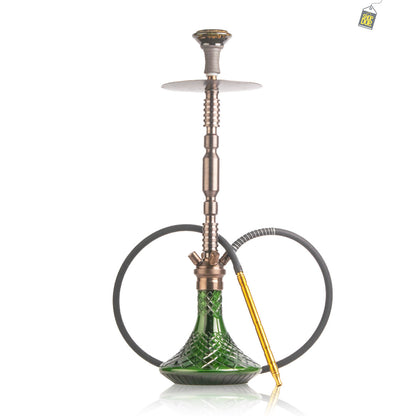 COCOYAYA King Series Hookah - Bronze Stem (Green Base)