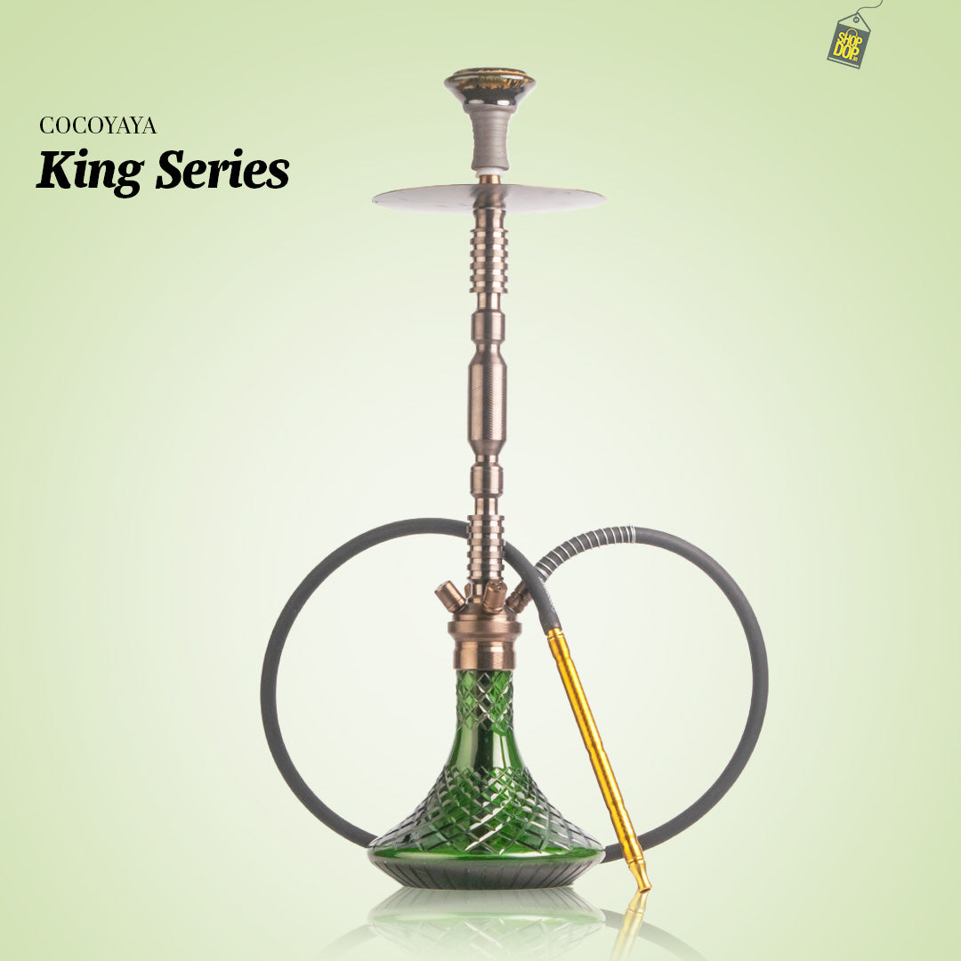 COCOYAYA King Series Hookah - Bronze Stem (Green Base)