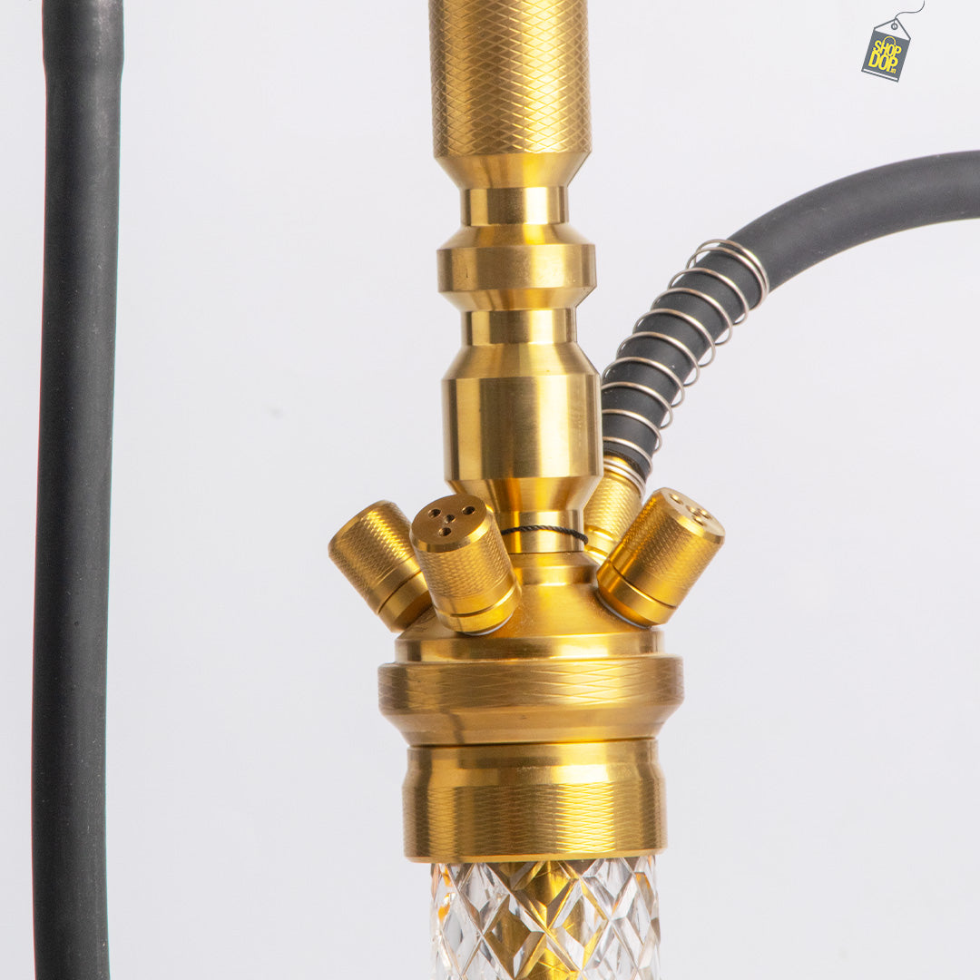 COCOYAYA King Series Hookah - Gold Stem (Transparent Base)