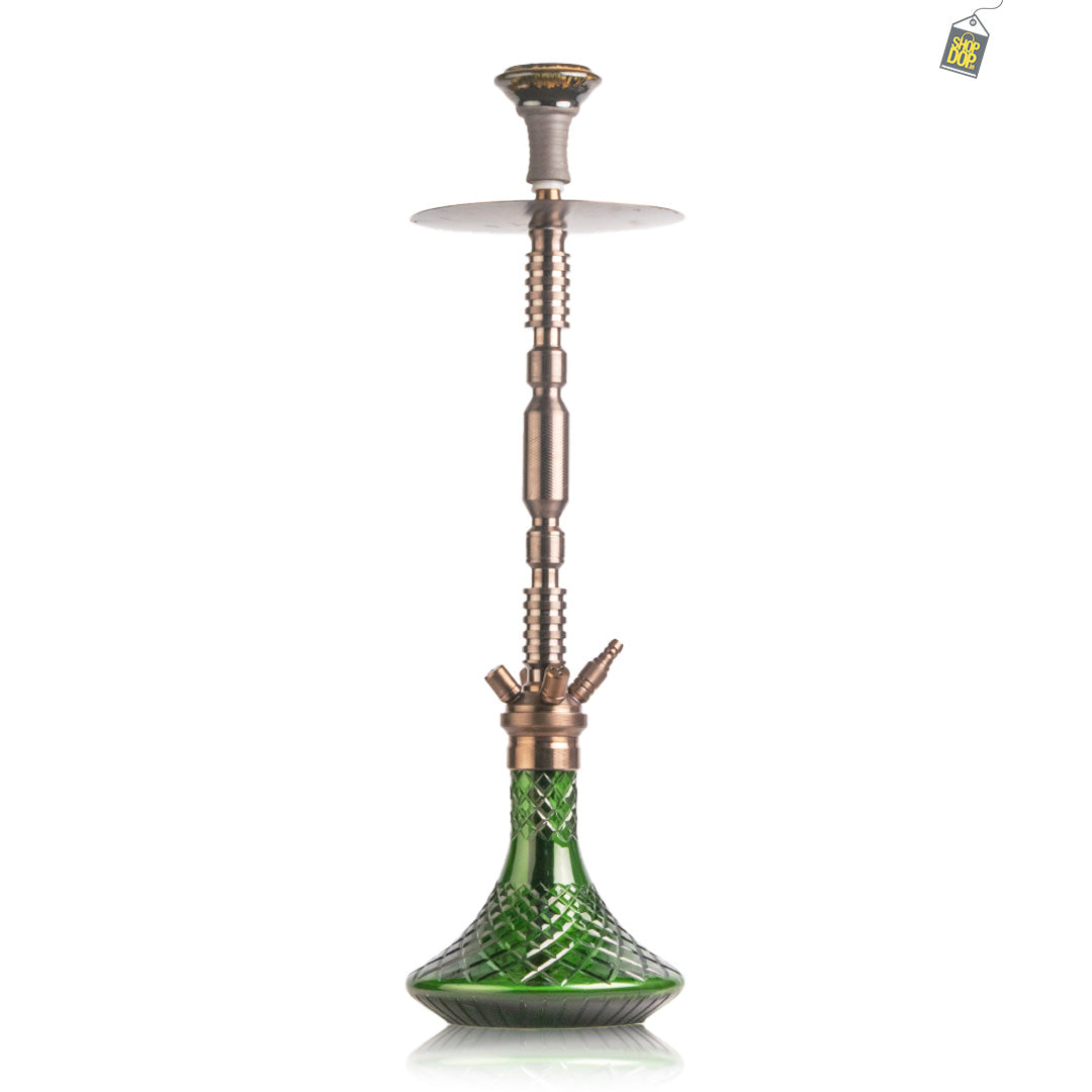 COCOYAYA King Series Hookah - Bronze Stem (Green Base)