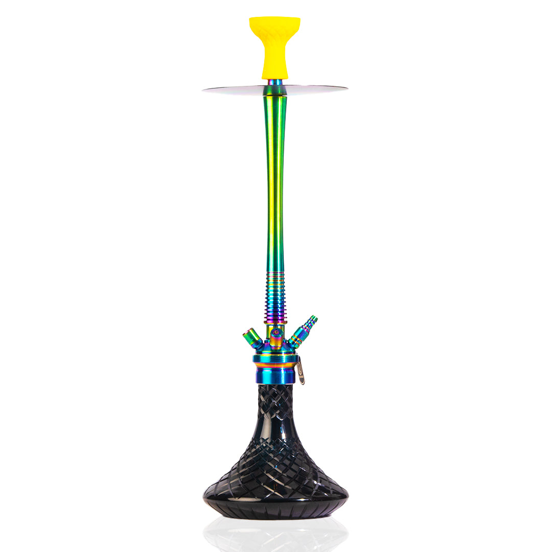 COCOYAYA King Ross Hookah - Rainbow (Black Base)