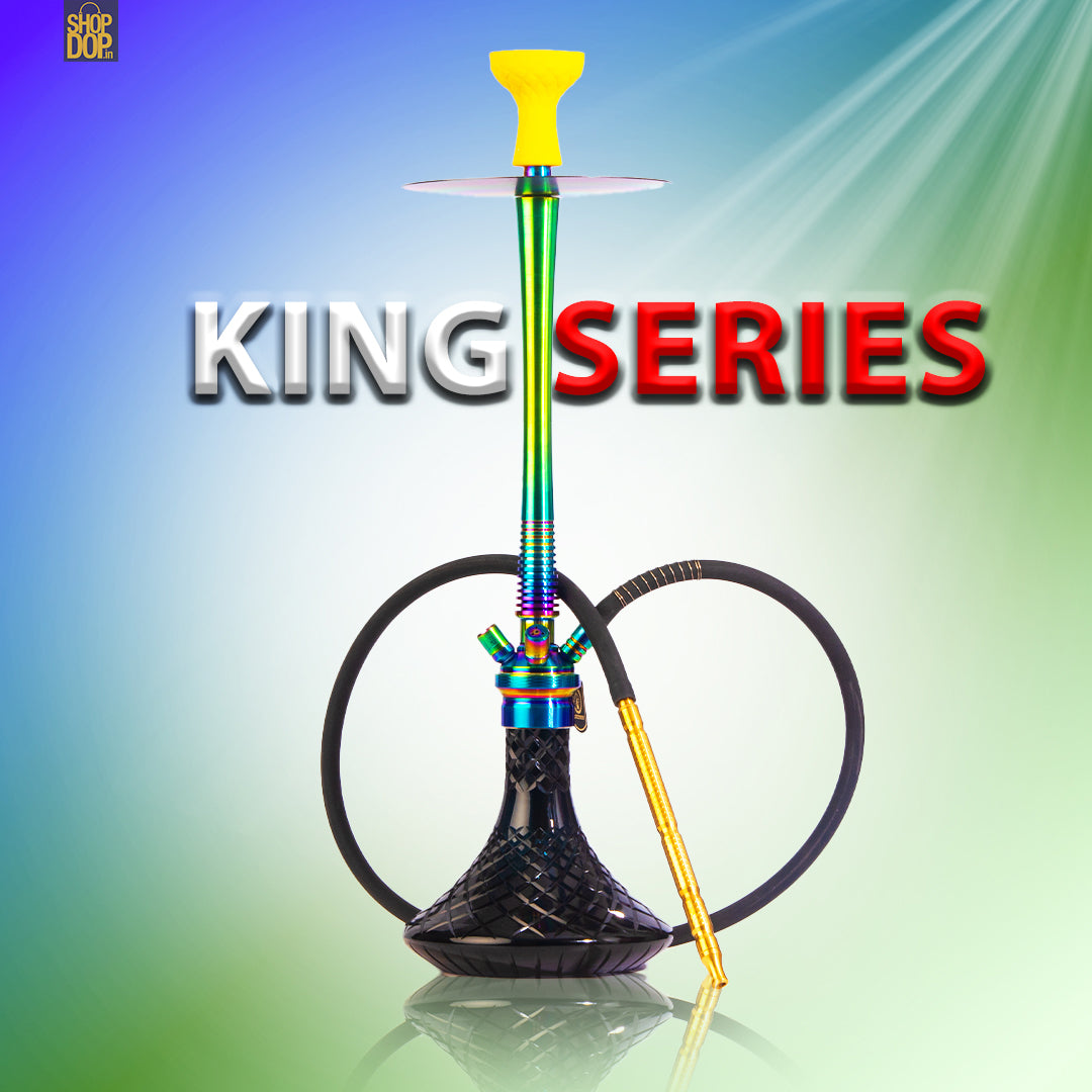 COCOYAYA King Ross Hookah - Rainbow (Black Base)