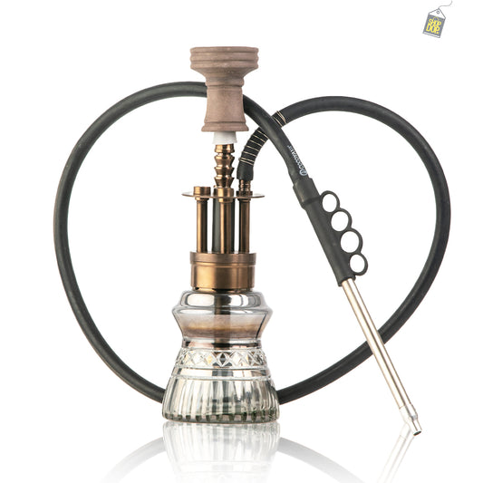 COCOYAYA Machine Gun Hookah - Bronze Stem (Cut Glass Base)